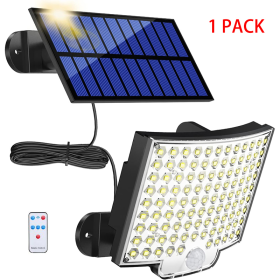 Solar Outdoor Lights Waterproof, LED Security Lights With 16.5 Ft Cable, Motion Sensor Lights, Flood Light For Streets, Courtyards,Parking Garage (Option: 1PCs)
