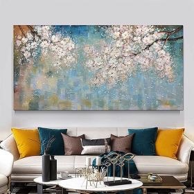 Oil Painting Hand Painted Horizontal Abstract Floral / Botanical Modern luxurious family corridor living room bedroom decoration painting (size: 40X80cm)