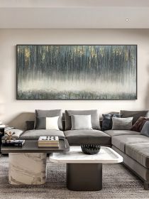 100% Handpainted gold foil circle large size square picture oil canvas painting abstract sitting room dining-room (size: 70x140cm)