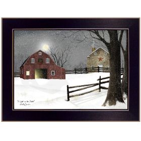 Trendy Decor 4U "Light in the Stable" Framed Wall Art, Modern Home Decor Framed Print for Living Room (Color: as Pic)