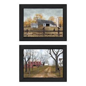 Trendy Decor 4U "Country Roads" Framed Wall Art, Modern Home Decor Framed Print for Living Room, Bedroom & Farmhouse Wall Decoration by Billy Jac (Color: as Pic)